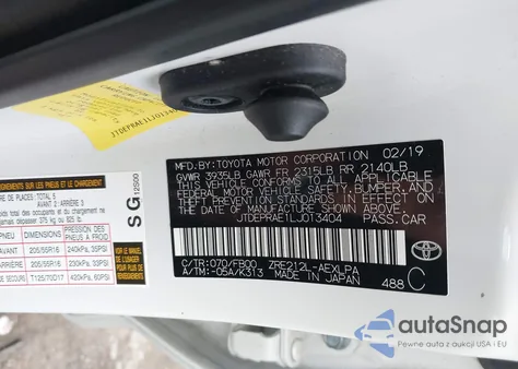 2020 Toyota Corolla Le из США, поврежденный, VIN JTDEPRAE1LJ013404